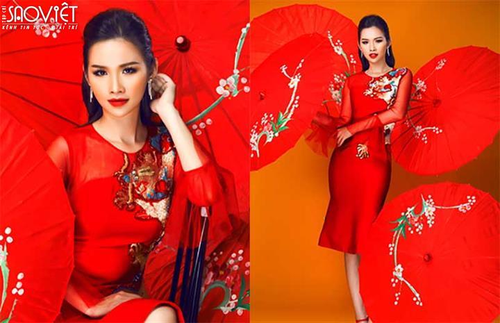 Á Hậu các quốc gia 2017 Thanh Trang quyến rũ với sắc đỏ đầu năm mới