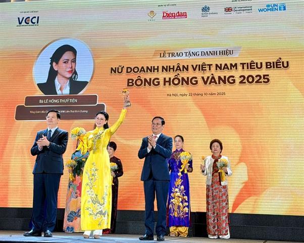 CEO Lê Hồng Thủy Tiên – Nữ lãnh đạo IPPG được vinh danh Top 10 “Bông Hồng Vàng Việt Nam 2025”