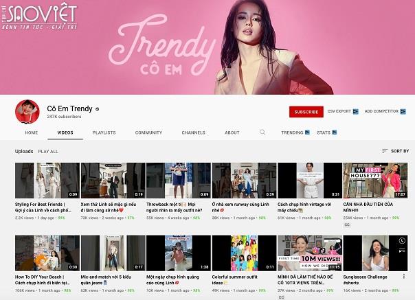 Cô Em Trendy, PEWPEW, An Phương đạt tỷ lệ tăng trưởng views vượt 100% trong tháng 7