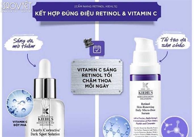 Làn da sáng khỏe với quy trình vàng “Sáng C – Tối A” từ Kiehl’s