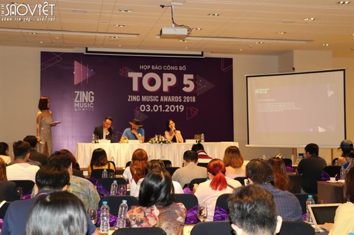 Công bố Top 5 Zing Music Awards 2018