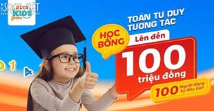 100 suất học bổng toàn phần môn Toán tư duy cho bé lớp 2 đến lớp 5 do POPS Kids Learn trao tặng!