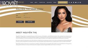 Hình ảnh profile chính thức của Ngọc Châu trên trang chủ Miss Universe