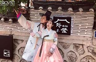 Ngô Kiến Huy và Khổng Tú Quỳnh diện hanbok đôi đầy tình tứ