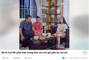 Phát hiện “ba con sói” trong balo con gái, mẹ chặn cổng “dằn mặt” đằng trai 