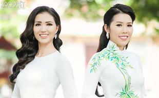 Thân thiết từ Nữ Hoàng Doanh Nhân 2017, Thụy Oanh – Thu Hằng rủ nhau khoe sắc với áo dài xuân