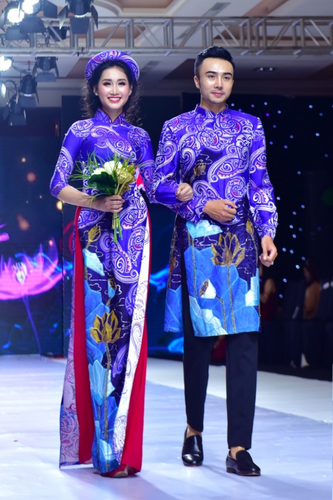 nam vuong truong ngoc tinh va hoa hau phan thi mo lam vedette trong bst dai su ao dai viet nam cua ntk viet hung